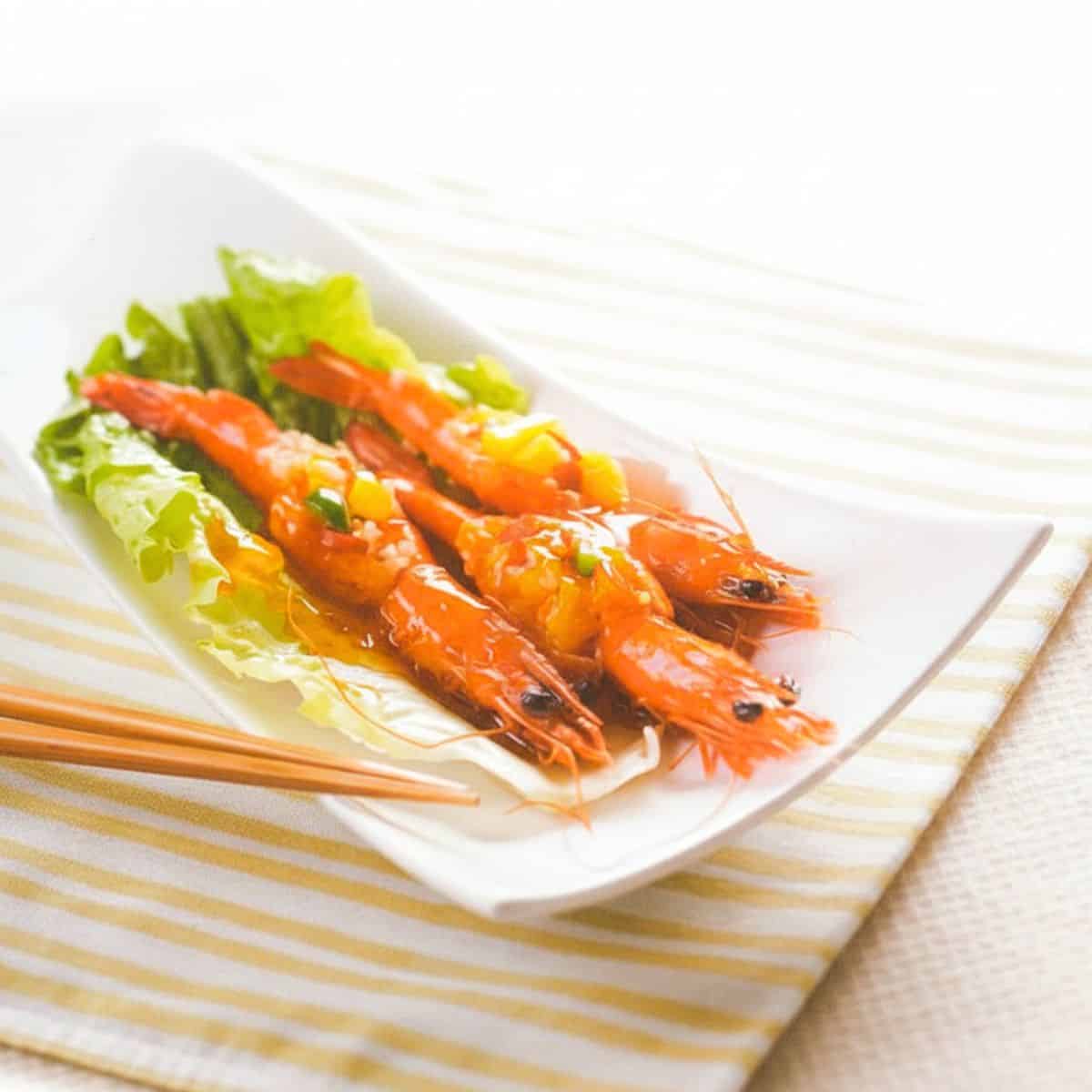 Steamed Prawns with Kumquat Marmalade 