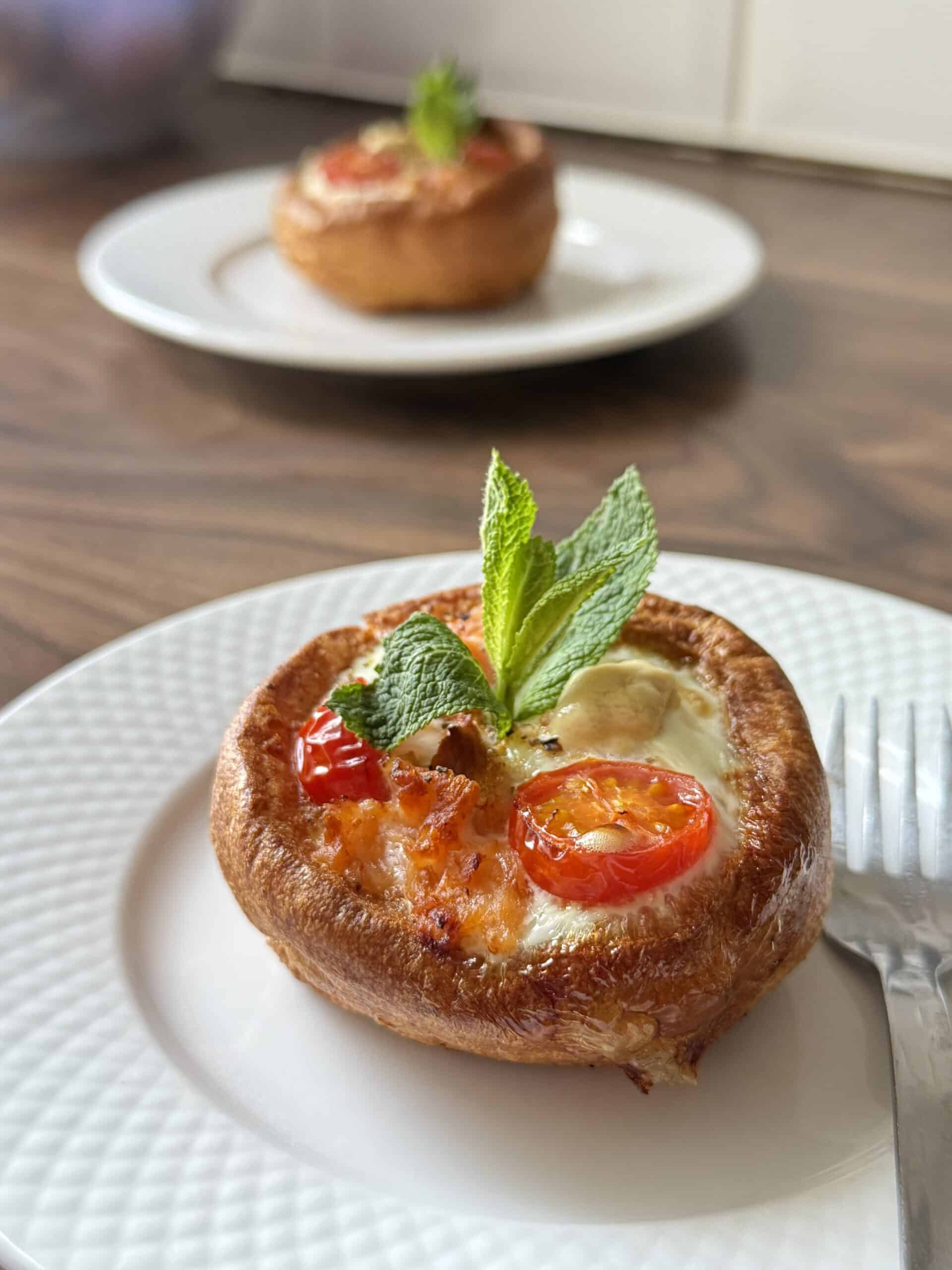 Yorkshire Pudding on a white plate