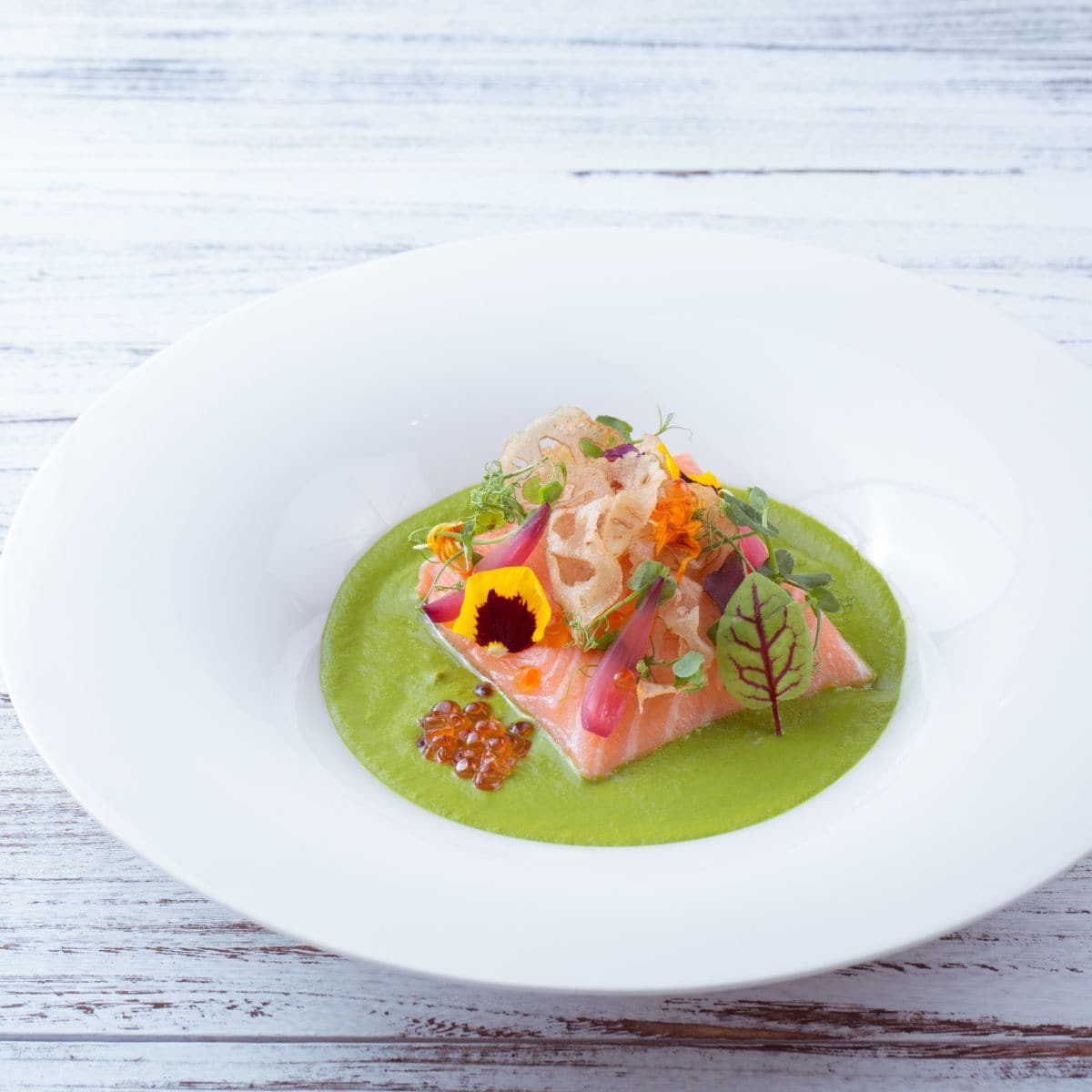 Slow-cooked Salmon menu design by food stylist Bonnie Yves