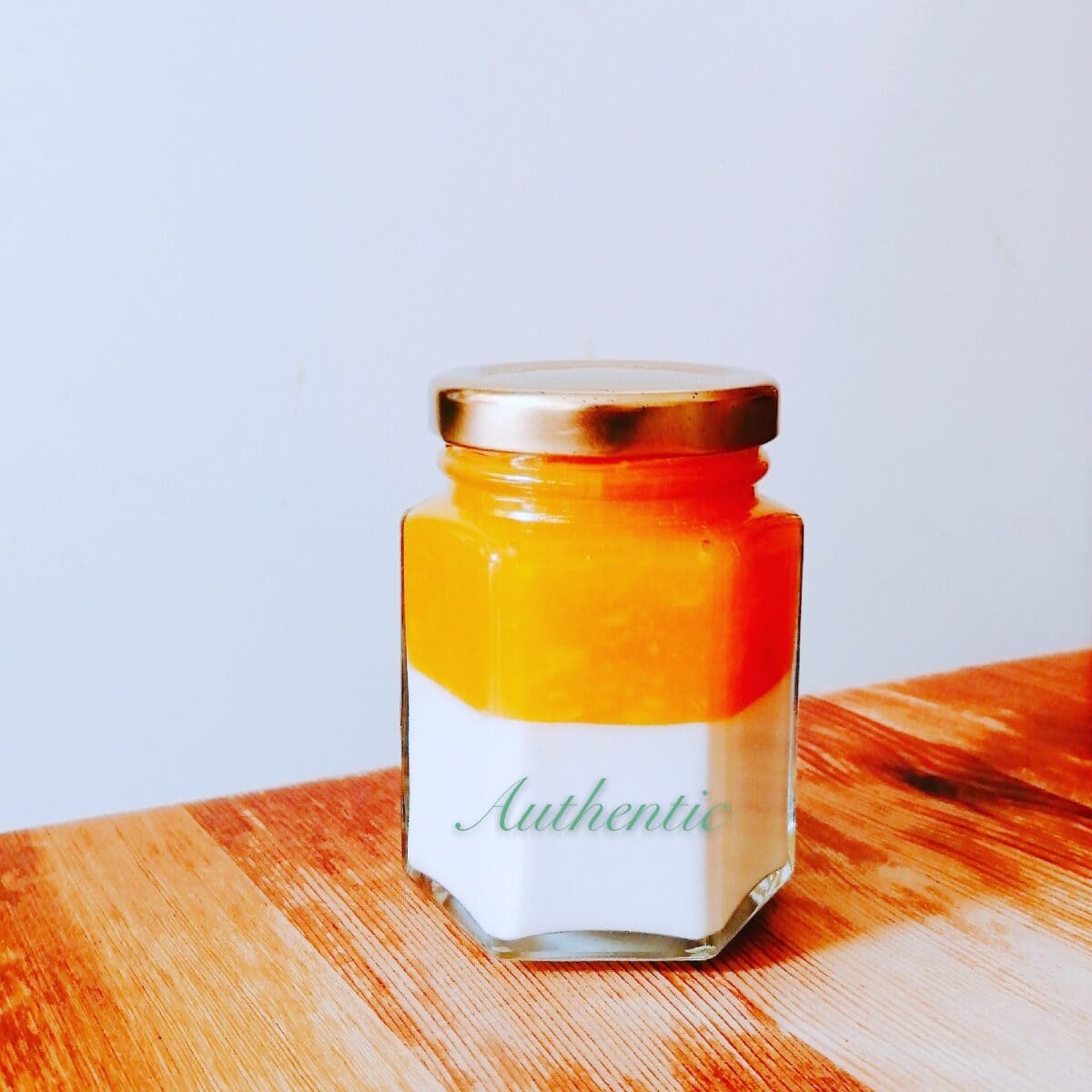 Double Layer Jam - transparent mango jam on top, creamy coconut jam at the bottom