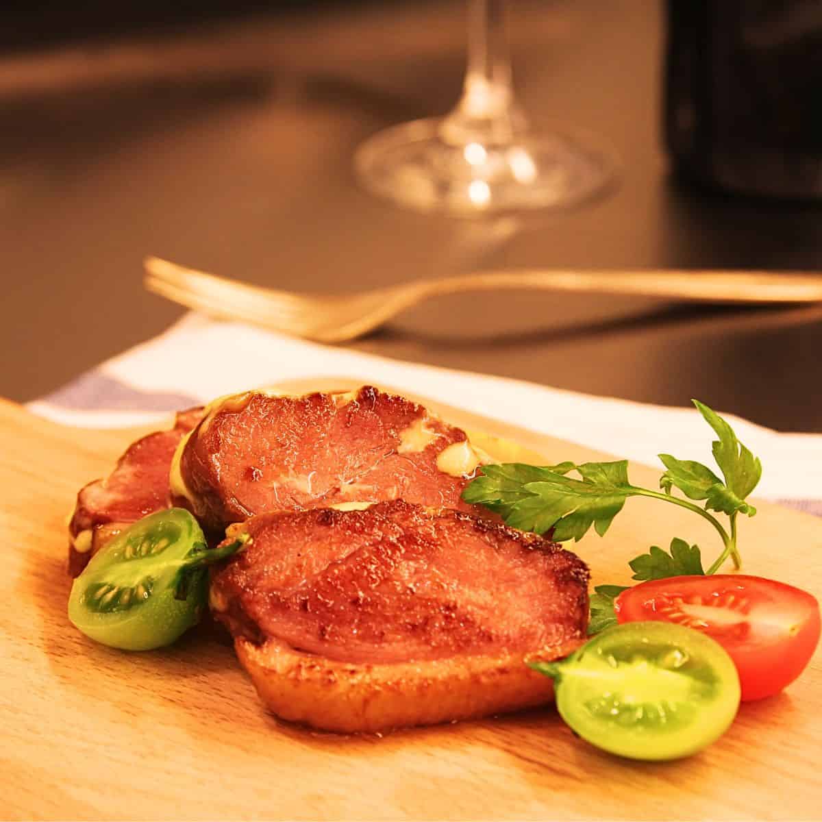 Smoked Duck Breast with Cheese & Balsamic Glaze Recipe